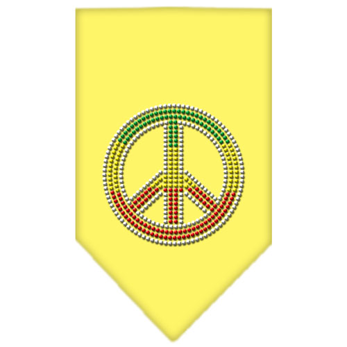Rasta Peace Rhinestone Bandana Yellow Small